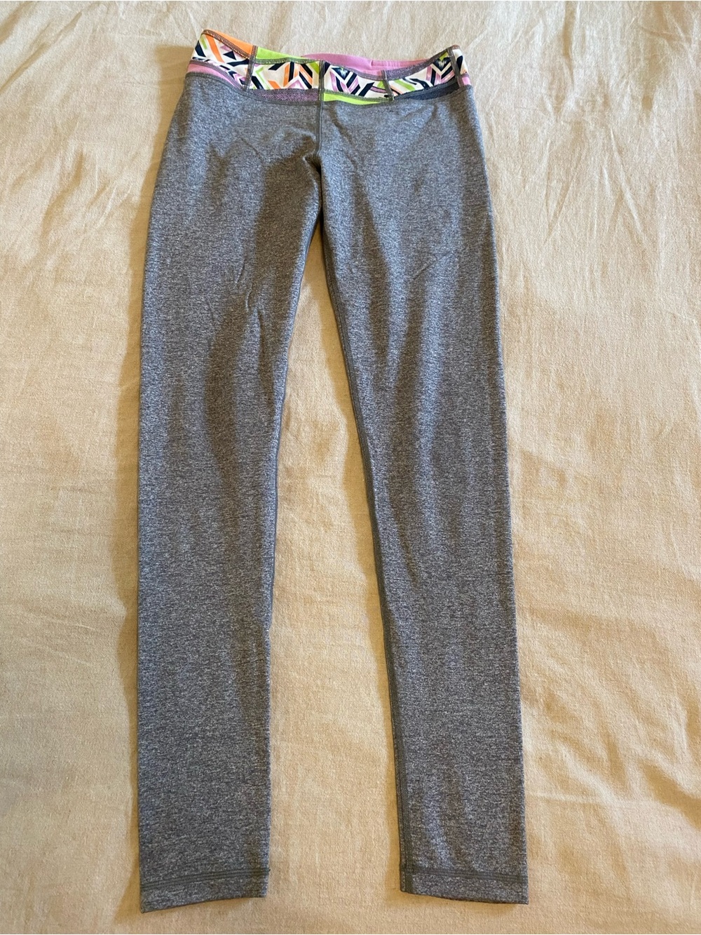 Ivivva by Lululemon Gray Heathered Leggings Roll Down 14